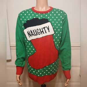 Christmas Naughty Stocking Sweater  XL